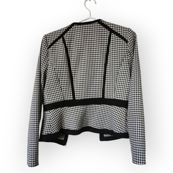 Calvin Klein Women's Size 2 Black and White Checkered Blazer - Picture 2 of 9